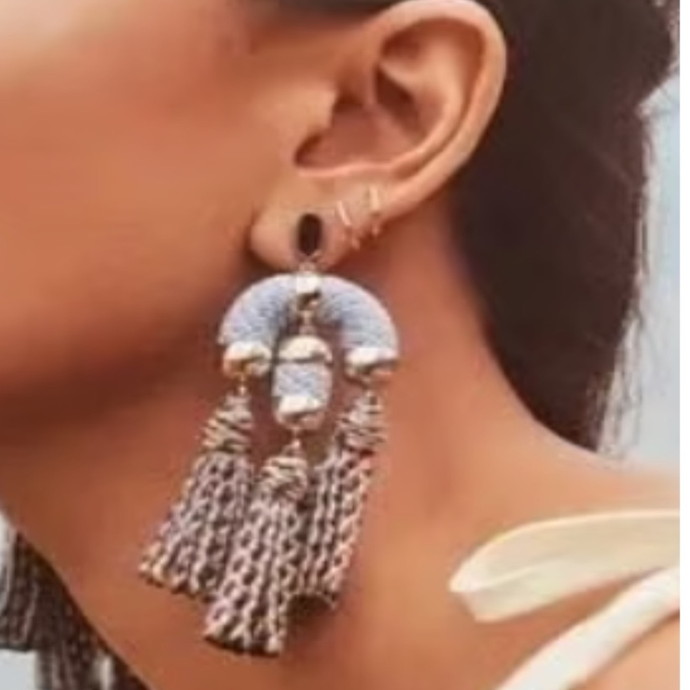 Kendra Scott Masie Tassel Statement Earrings NWOT - Picture 6 of 6